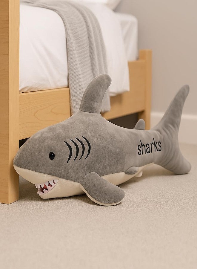 DTR Creation Soft Shark Plush Pillow Toy for Kids | Big Cuddly Stuffed Animal for Boys & Girls | Cute Hugging Cushion Toy for Bedroom, Sofa & Gift | 45 cm (Grey) - Image 4